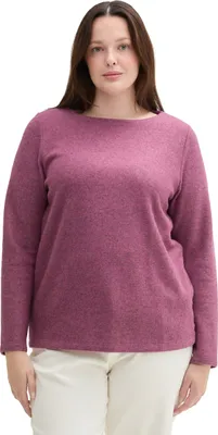 Obrázok produktu pre Tom Tailor, dámska mikina zo zateplenej tkaniny, rozšírený strih, s gombíkmi, farba: ružová velvetová. Číslo modelu: 35895