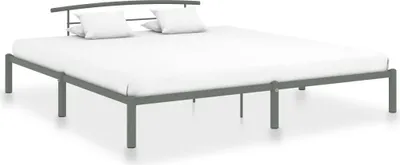 Zdjęcie produktu dla Rama łóżka, szara, metalowa, 200 x 200 cm