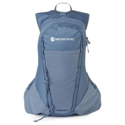 Rucksack "Trailblazer 18" von Montane in blauer Farbe; geeignet für alpine Aktivitäten.