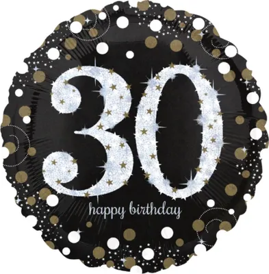Obrázek produktu pro Fóliový balónek Happy Birthday Sparkling 30 45cm