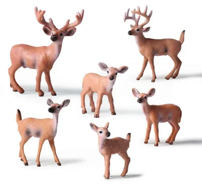 Productafbeelding van Set van 6 Herten Figuren voor Kinderactiviteiten en Decoratie