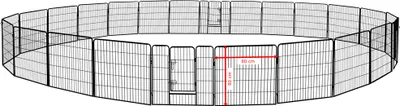 Obrázok produktu pre Výbeh pre šteňatá 24-rohová ohrádka pre šteňatá Ohrádka pre zvieratá Voľný výbeh Klietka pre šteňatá Petigi 80 cm