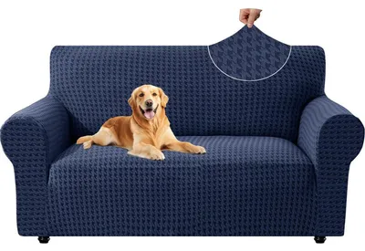 Productafbeelding van Stretch sofaovertrek, 2-zits, donkerblauw, 145-175 cm
