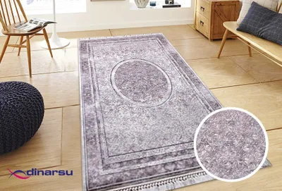 Produktbild von Dinarsu Waschbarer Teppich 1051-Sand 4mm 6x Größen Läufer Sand : 120x160 cm