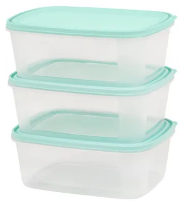 Image de Boîte de conservation - Empilable étanche à l'air - 2 litres - Lot de 3 - Sans BPA