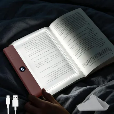 Immagine prodotto di Lampada da lettura a LED - Lampada piatta per libri - Ideale per leggere a letto - Intensità regolabile - Dimensioni: 225 x 185 cm - Colore: rosa