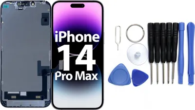 Produktbild von Display für iPhone Ersatzdisplay, Ersatzbildschirm mit Rahmen – LCD/OLED Display für iPhone  optional mit Werkzeugset – IPhone 14 Pro Max / Mit Werkzeug