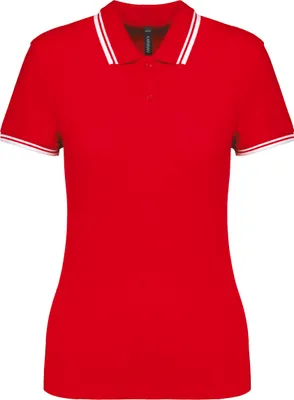 Produktbild von Kariban Polohemd für Damen mit kurzen Ärmeln und Streifen