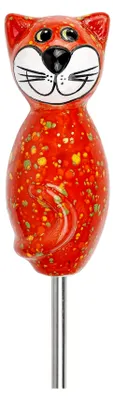 Produktbild von Rote Keramik Katze, 17 cm hoch
