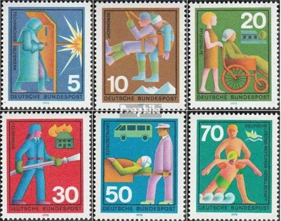 Produktbild von Briefmarken BRD (BR.Deutschland) 1970 Mi 629-634 (kompl.Ausgabe) gestempelt Freiwillige Hilfsdienste