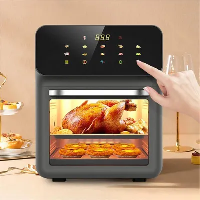 Immagine prodotto di Friggitrice ad aria da 10 litri – Friggitrice ad aria e forno per cucinare in modo sano, con design in acciaio inossidabile
