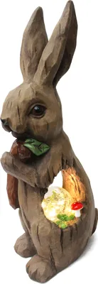 Produktbild von Große Solar Gartenfigur Hase mit LED Beleuchtung 51 cm Gartendeko Solarleuchte Solarlampe Tierfigur Statue