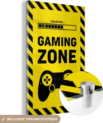 Produktbild von MuchoWow Glasbilder - Bilder auf Wandbild - Foto auf Glas Spiele - Zitate - Controller - Spielzone - Spiel 80x120 cm Wanddekoration aus Glas - Acrylglasbild - Acrylbilder - Die Schlafzimmer