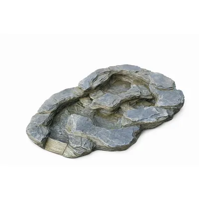 Produktbild von KÖHKO® Wasserlauf SILEX ohne Wasserzulauf – Bachlaufelement für Gartenteich, flacher Bachlauf für Teichrand, Schichtstein-Optik, 14008M