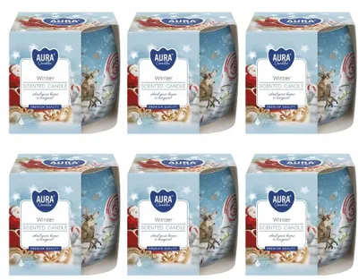 Produktbild von Bispol AURA SN71S-01 Duftkerze im Glas Winter 6er Pack