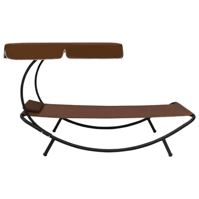 Produktbild von "WINTER SALE"Sonnenliege - Gartenmöbel - Liegestuhl - Gartenliege mit Sonnendach & Kissen Braun - In- und Outdoor NEU8699764