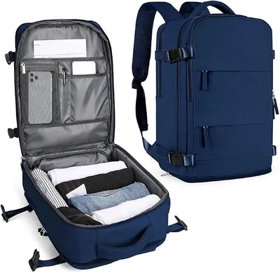 Produktbild von PolkaHome® Großer Reiserucksack für Damen und Herren, wasserdichter Wanderrucksack mit Laptopfach und Schuhfach, Handgepäck für