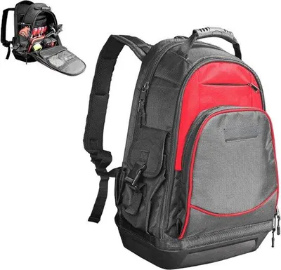 Produktbild von Professioneller Werkzeugkoffer – Mit Laptopfach & Robuster Gussbasis -Schwerlastfähiger Werkzeugkasten & Organizer (HT0285)