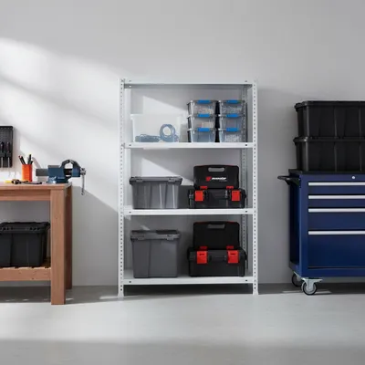Produktbild von PROREGAL Schraubregal PANDA MID | HxBxT 150x110x30cm | Fachlast 75kg | Weiß