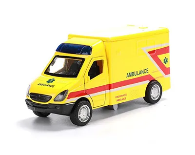 Produktbild von DIENSTWAGEN mit Licht Sound Rückzug Motor 1:38 Bus Modellauto Modell Auto Spielzeugauto Spielzeug Geschenk 05 (Ambulance-Gelb)