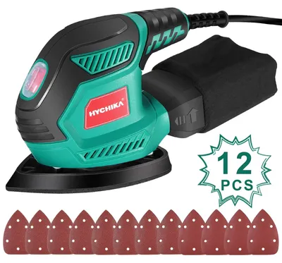 Image de Ponceuse multifonction - 200 W - 14000 OPM - Avec aspiration de la poussière - 12 feuilles de papier abrasif