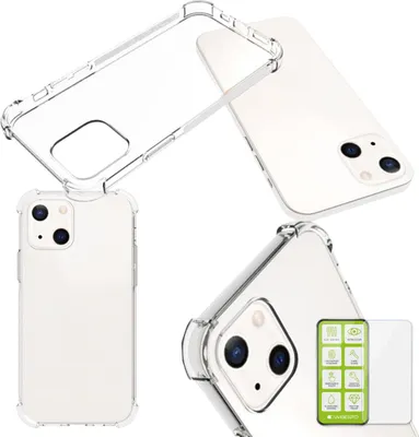 Image de Étui de protection en silicone transparent + verre H9 pour iPhone 13 d'Apple