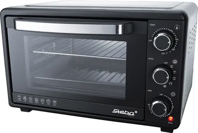 Produktbild von Grillbackofen mit Doppel-Glastür, Gehäuseisolation, Antihaftbeschichteter Innenraum, Programmwähler, 4 Einschubebenen, Emailliertes Backblech