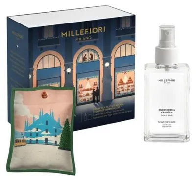 Productafbeelding van Kerstgeschenkset: Christmas Spray (100 ml) en geurzakje ZUCCHERO & VANIGLIA van Millefiori Milano