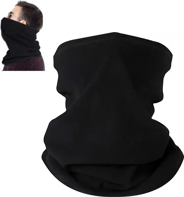 Produktbild von YONO Schlauchschal aus Fleece – Halswärmer für Damen und Herren – Warmer Loop-Schal – Einheitsgröße – Schwarz