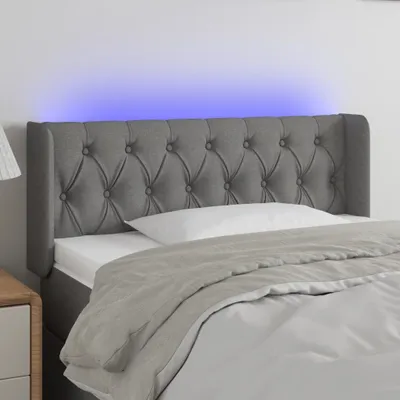 Produktbild von The Living Store LED Kopfteil Dunkelgrau 93x16x78/88 cm Stoff