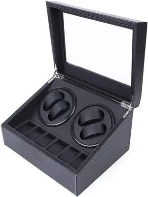 Produktbild von automatisch  Uhrenbeweger  für 4+6 Uhren Uhrenbox  Uhrenkasten Watchwinder  Schwarz Weihnachtsgeschenk