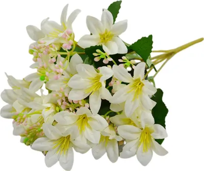 Produktbild von Künstliche Blume 18 Forks Realistische lebendige Blumenarrangement Tischszene Künstliche Blumenzweig Wohneinrichtung-Weiß