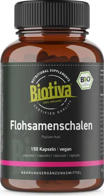Zdjęcie produktu dla Biotiva Łupiny nasion psyllium 150 kapsułek z upraw ekologicznych