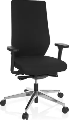 Produktbild von hjh OFFICE Profi Bürostuhl PRO-TEC 700 Ergonomischer Schreibtischstuhl mit Armlehnen Stoff Schwarz Drehstuhl für Büro, Zuhause