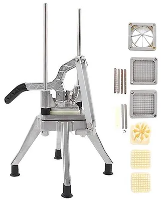 Vertikaler Kartoffelschneider, Edelstahl, 4 Klingen, manuell