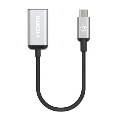 Produktbild von Manhattan 153706, 0,15 m, USB Typ-C, HDMI Typ A (Standard), Männlich, Männlich, Gerade