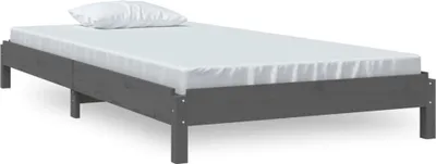 Produktbild von vidaXL Stapelbett Grau 75x190 cm Massivholz Kiefer