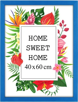 Obrázek produktu pro MG Design rámeček 40 x 60 cm - barva modrá, ze dřeva, s akrylovým sklem - pro svislé nebo vodorovné zavěšení, bez pozadí, na fotografie
