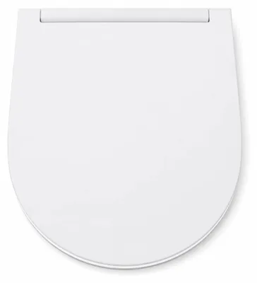 Productafbeelding van Hamberger toiletbril van Duroplast, ovaal, met deksel, roestvrijstalen scharnieren, FastFix-systeem, alpinweiß (alpenwit), 1 stuk.