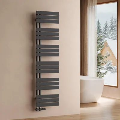 Immagine prodotto di S'AFIELINA 1599x400mm Radiatore da bagno Radiatore per asciugamani Radiatore a pannello piatto per bagno Attacco laterale antracite 684 Watt