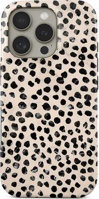 A phone case with a dalmatian-like pattern.