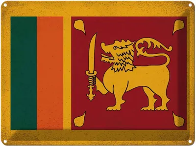 Produktbild von vianmo Blechschild 30x40 cm Sri Lanka Flagge Fahne Wappen