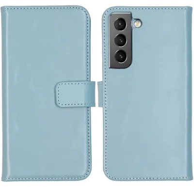 Imagen del producto de Funda de Cuero Auténtico tipo Libro para Samsung Galaxy S22 - Air Blue