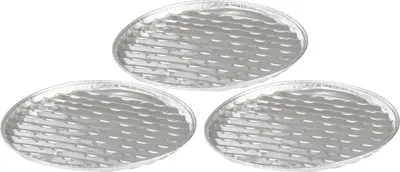 Image de Barquette MagicHome, 34x2 cm, pour grill, perforée, 3 pcs, aluminium, ronde