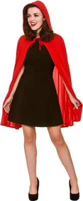 Produktbild von Rotes Kapuzencape kurz für Damen