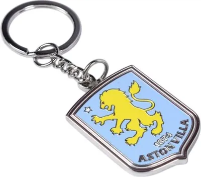 Image de Aston Villa FC - Porte-clés, armoiries BS6014 (taille unique) (Bleu ciel/jaune/argent)