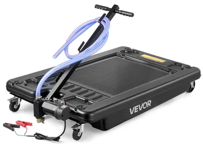 Image de Bac de vidange d'huile VEVOR, profil bas, capacité de 64 L, bac de vidange d'huile avec pompe électrique et tuyau de 2,2 m, adapté aux voitures, SUV, camions, motos, véhicules tout-terrain, en métal