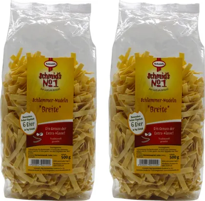 Obrázek produktu pro Schmid’s No.1 Široké nudle 8 mm – 2×500 g Vaječné těstoviny