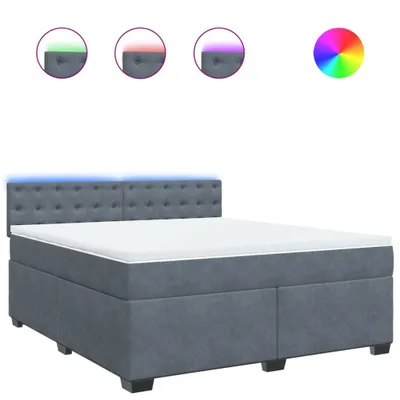 Obrázek produktu pro vidaXL Postel Boxspring s matrací Dark Grey 180x200 cm Velvet