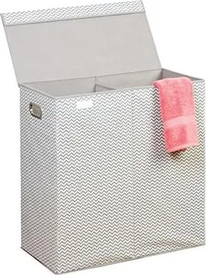 Produktbild von mDesign Wäschekorb Wäschetruhe Wäschebox Deckel und Griffe Taupe Natur